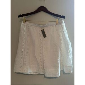 NEW NWT J. Crew Swiss Dot Women’s Skirt Size 10 - White Lace Zipper